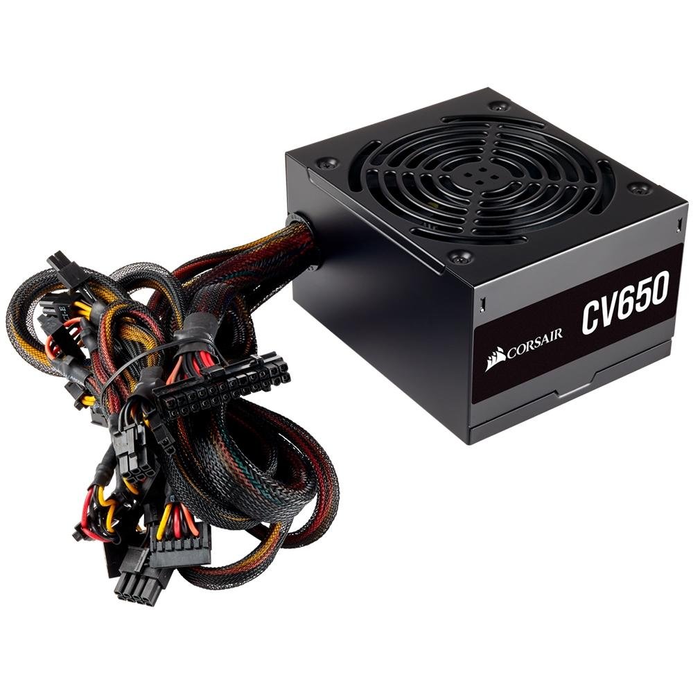 Fonte Corsair CV650, 650W, 80 Plus Bronze - CP-9020211-BR | KaBuM!