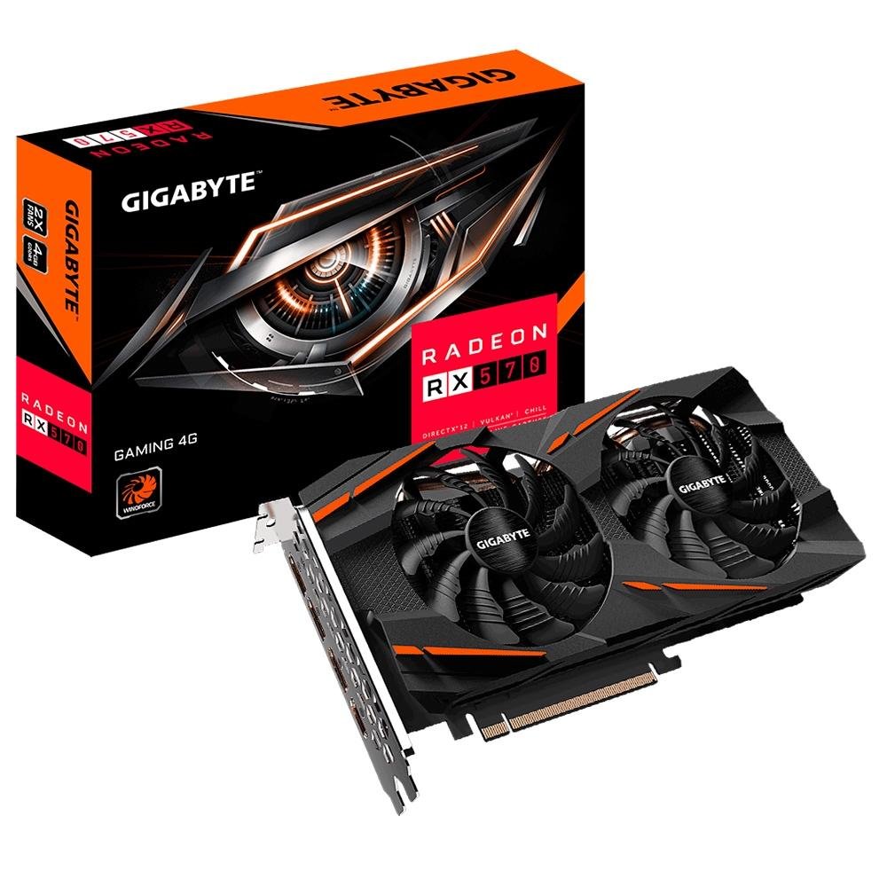 Placa de Vídeo RX 570 Gaming Gigabyte AMD Radeon, 4GB, GDDR5, REV 2.0 - GV-RX570GAMING-4GD Placa de Vídeo RX 570 Gaming Gigabyte AMD Radeon, 4GB, GDDR5, REV 2.0 - GV-RX570GAMING-4GD