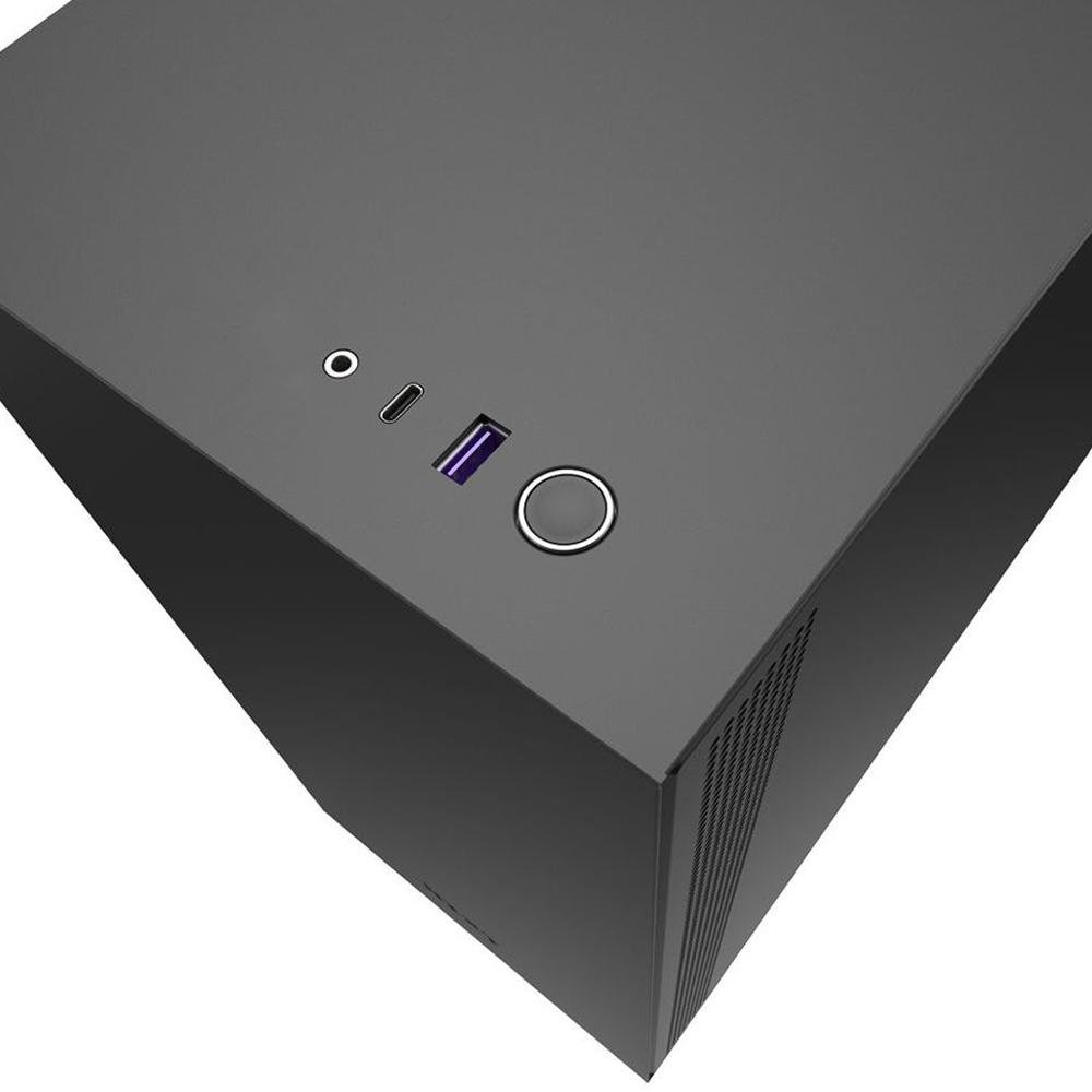 Gabinete Gamer NZXT H510, Mid Tower, com FAN, Lateral em Vidro - CA-H510B-B1 Gabinete Gamer NZXT H510, Mid Tower, com FAN, Lateral em Vidro - CA-H510B-B1