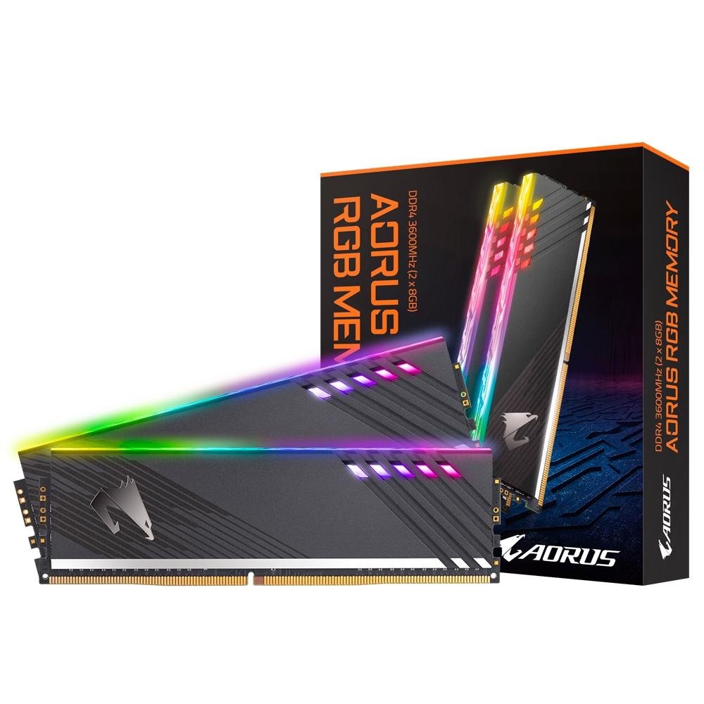 AORUS DDR4 8GB x2 3600MHz メモリー Memória Aorus RGB, 16GB (2x8GB), 3600MHz, DDR4, CL18, Preto - GP