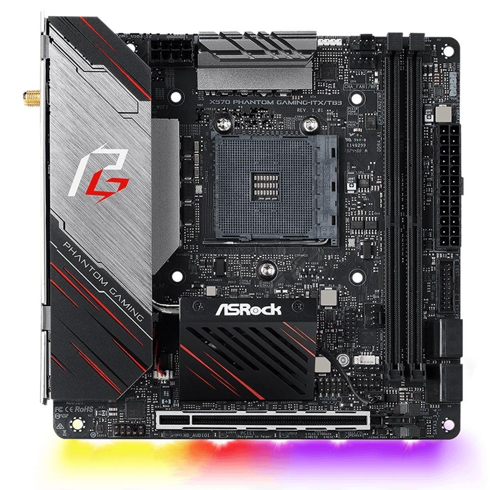 PlacaMãe ASRock X570 Phantom Gaming ITX/TB3, AMD AM4, MiniITX, DDR4