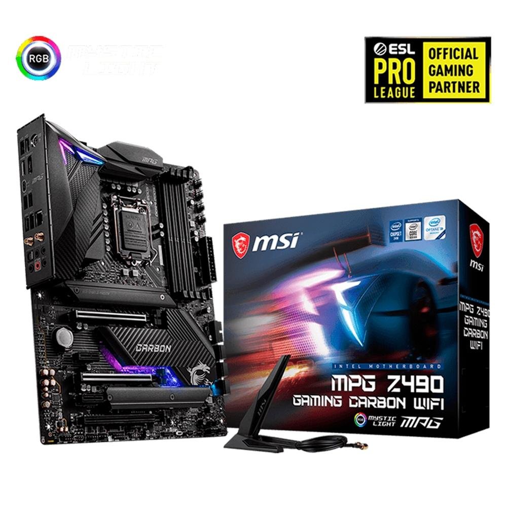 Placa Mãe MSI MPG Z490 Gaming Carbon Wi-Fi, Intel LGA 1200, ATX