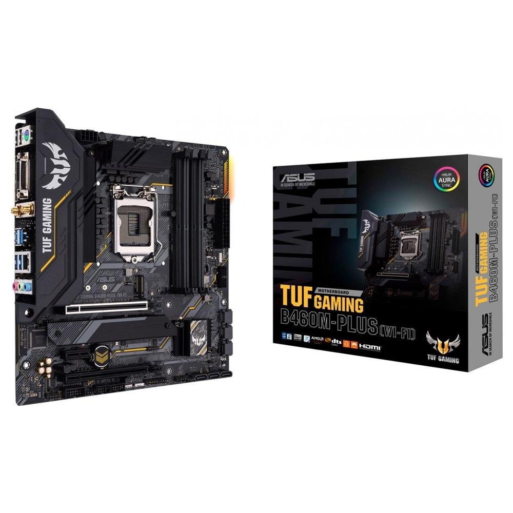 Placa-Mãe ASUS TUF Gaming B460M-Plus Wi-Fi, Intel LGA 1200, mATX, DDR4, Preto - 90MB1440-M0EAY0 Placa-Mãe ASUS TUF Gaming B460M-Plus Wi-Fi, Intel LGA 1200, mATX, DDR4, Preto - 90MB1440-M0EAY0