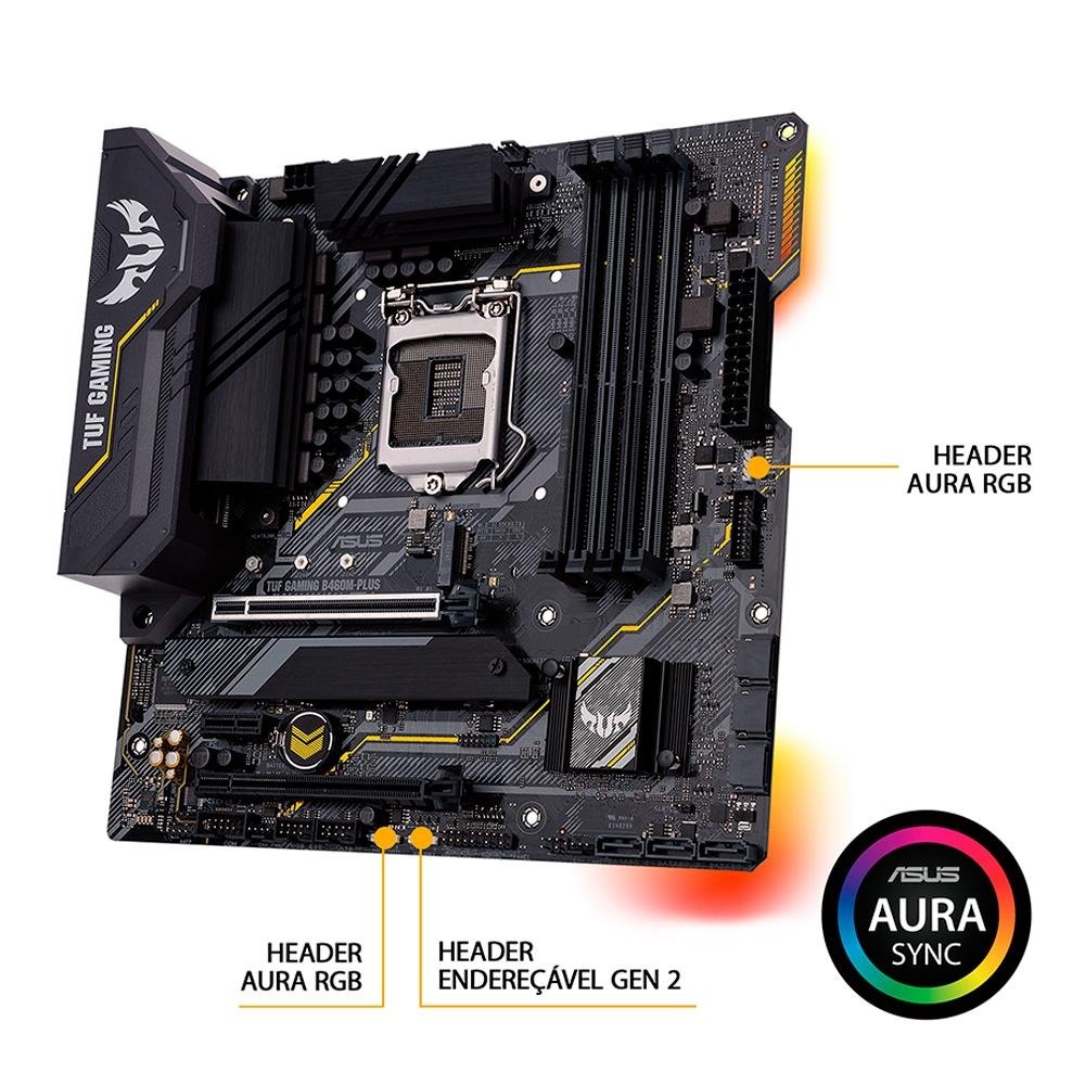 Placa Mãe Asus TUF Gaming B460M-Plus Wi-Fi, Intel LGA 1200, mATX