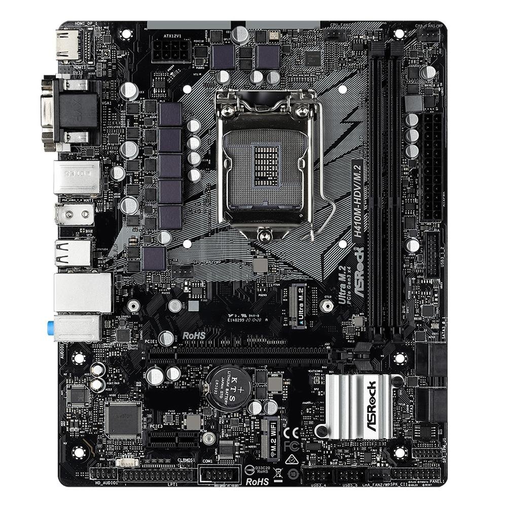Placa Mãe ASRock H410M-HDV/M.2, Intel LGA 1200, Micro ATX, DDR4
