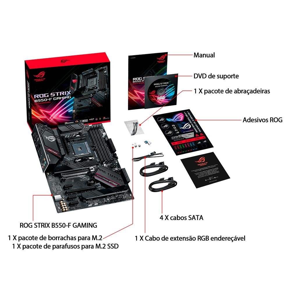 Placa-Mãe Asus ROG Strix B550-F Gaming | KaBuM!