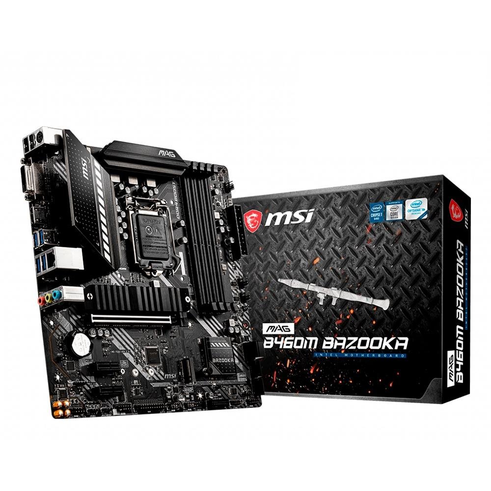 Placa-Mãe MSI MAG B460M Bazooka, Intel LGA 1200, mATX Placa-Mãe MSI MAG B460M Bazooka, Intel LGA 1200, mATX