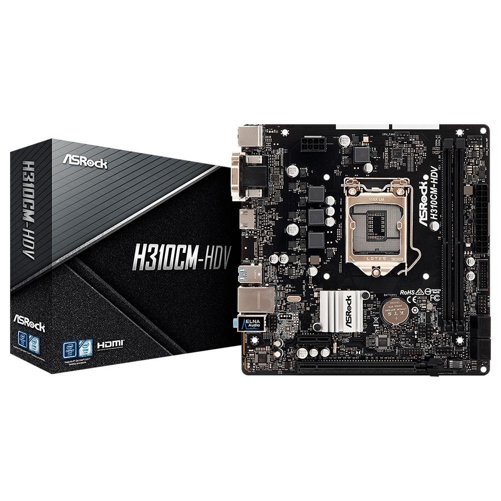 Placa Mãe ASRock H310CM-HDV, Intel LGA 1151, Micro ATX, DDR4 | KaBuM!
