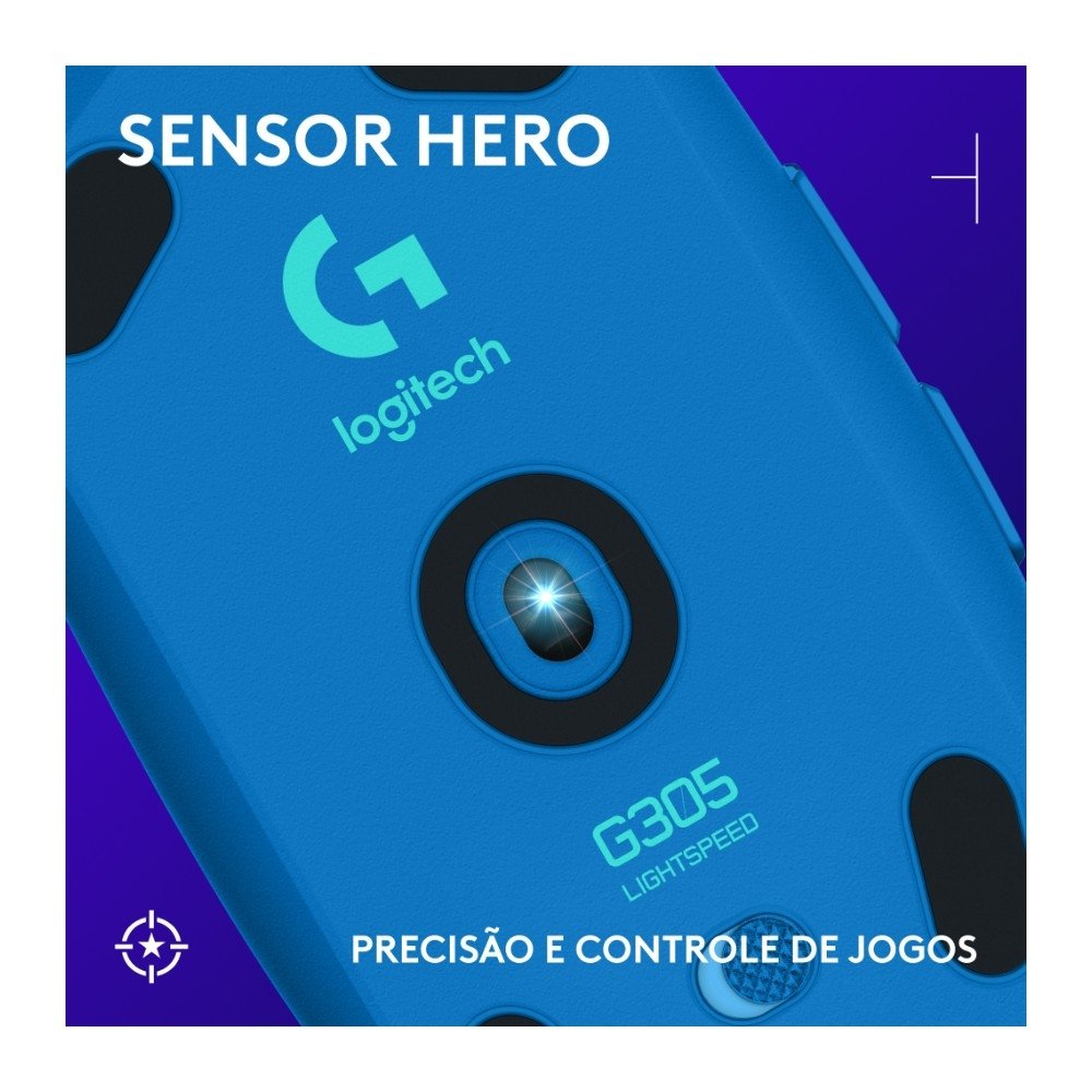 Mouse Gamer Sem Fio Logitech G305 LIGHTSPEED com 6 Botões Programáveis e Até 12.000 DPI, Azul - 910-006013 Mouse Gamer Sem Fio Logitech G305 LIGHTSPEED com 6 Botões Programáveis e Até 12.000 DPI, Azul - 910-006013