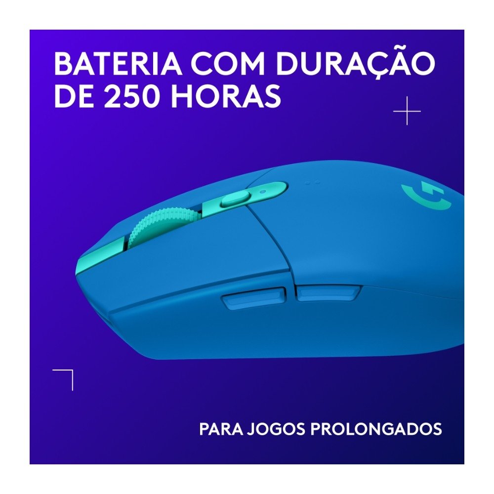 Mouse Gamer Sem Fio Logitech G305 LIGHTSPEED com 6 Botões Programáveis e Até 12.000 DPI, Azul - 910-006013 Mouse Gamer Sem Fio Logitech G305 LIGHTSPEED com 6 Botões Programáveis e Até 12.000 DPI, Azul - 910-006013