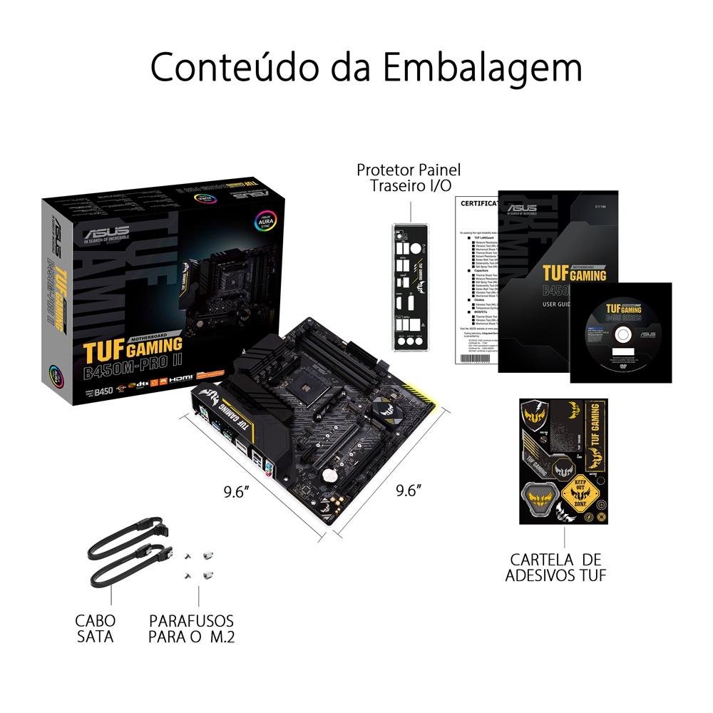 Placa Mãe Asus TUF B450M-Pro II AM4, mATX | KaBuM!