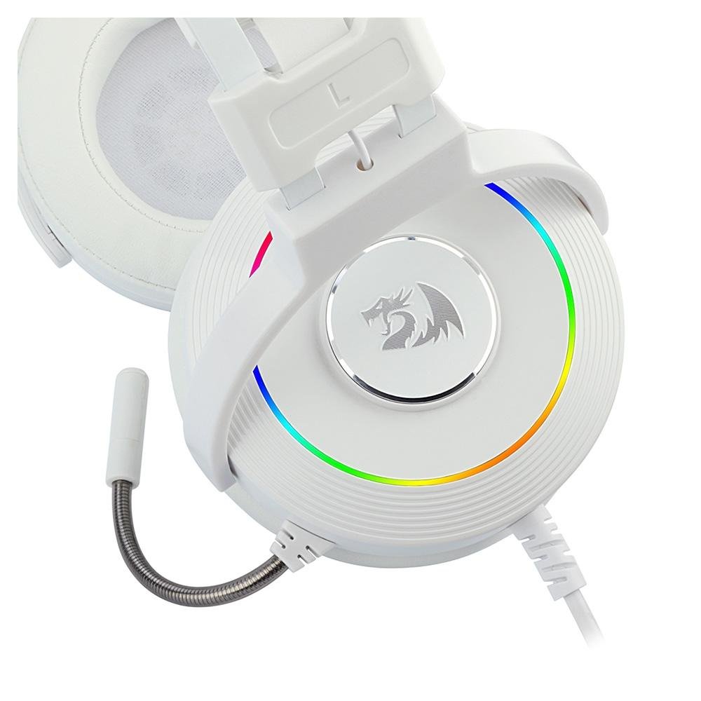 Headset Gamer Redragon Lamia 2, RGB, Som Surround 7.1, Drivers 40mm, USB, Com Suporte, Branco - H320W-RGB Headset Gamer Redragon Lamia 2, RGB, Som Surround 7.1, Drivers 40mm, USB, Com Suporte, Branco - H320W-RGB