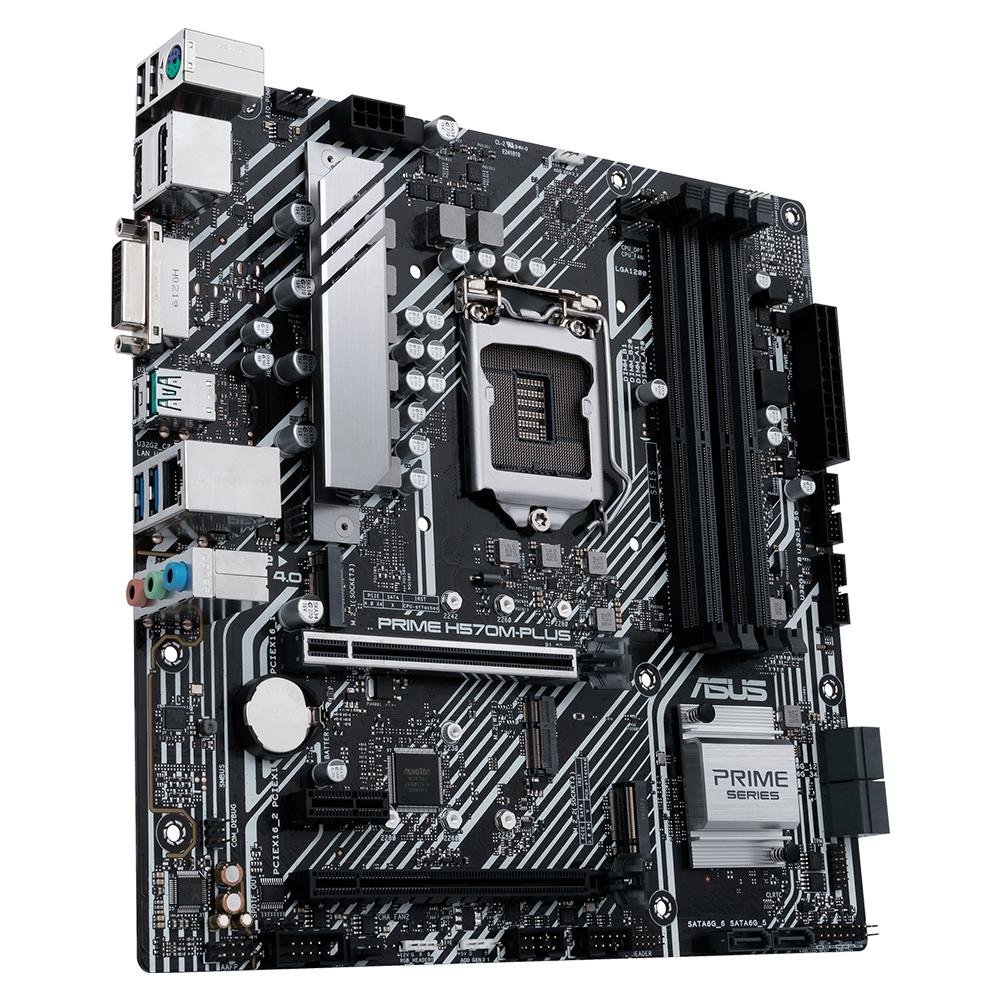 Placa-Mãe ASUS Prime H570M-PLUS, Intel Socket LGA1200, microATX, DDR4, Preto - 90MB16W0-M0EAY0 Placa-Mãe ASUS Prime H570M-PLUS, Intel Socket LGA1200, microATX, DDR4, Preto - 90MB16W0-M0EAY0