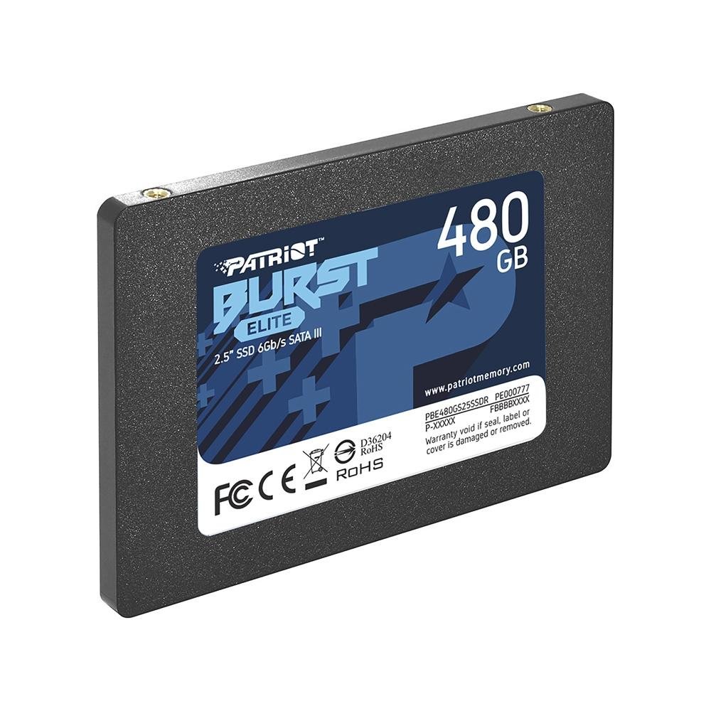 SSD Patriot Burst Elite, 2.5", 480GB, SATA III, Leitura: 450MB/s e Gravação: 320MB/s, Preto - PBE480GS25SSDR