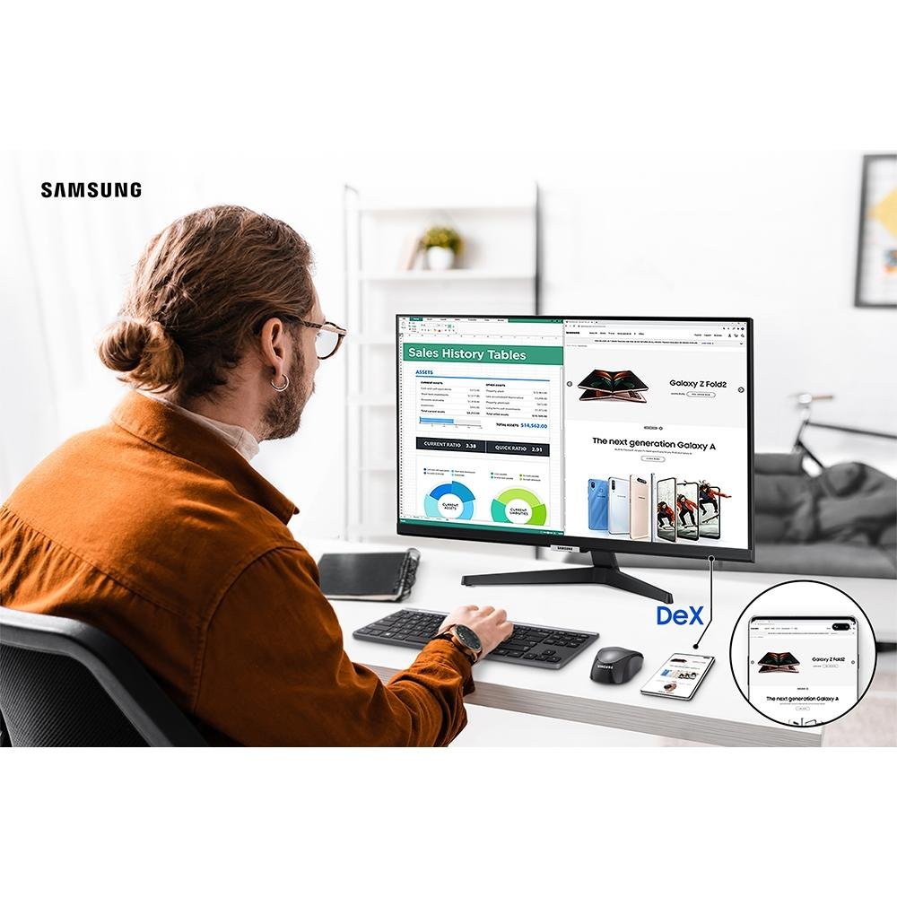 Monitor Smart Samsung 24 Full HD, HDMI e VESA, IPS, SmartHub, HDR, Bluetooth, Plataforma Tizen, AirPlay 2, Preto - LS24AM506NLMZD