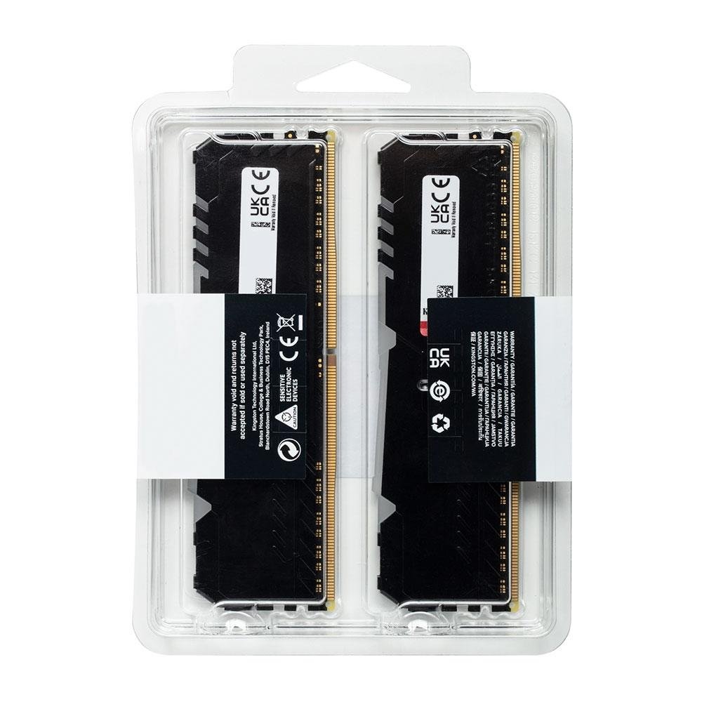 Memória Kingston Fury Beast, RGB, 16GB (2x8GB), 3600MHz, DDR4, CL17, Preto - KF436C17BBAK2/16 Memória Kingston Fury Beast, RGB, 16GB (2x8GB), 3600MHz, DDR4, CL17, Preto - KF436C17BBAK2/16