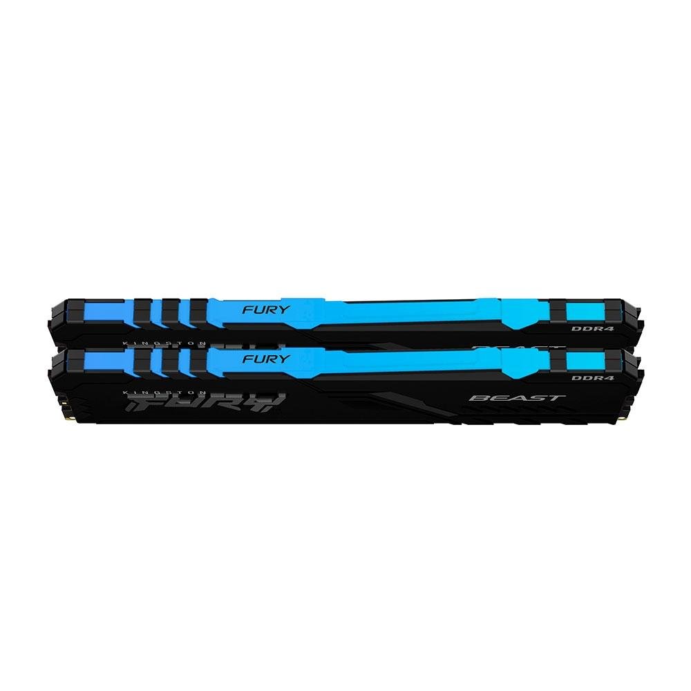 Memória Kingston Fury Beast, RGB, 16GB (2x8GB), 3600MHz, DDR4, CL17, Preto - KF436C17BBAK2/16 Memória Kingston Fury Beast, RGB, 16GB (2x8GB), 3600MHz, DDR4, CL17, Preto - KF436C17BBAK2/16