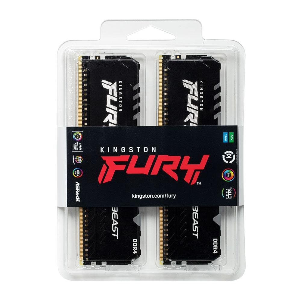 Memória Kingston Fury Beast, RGB, 16GB | KaBuM!