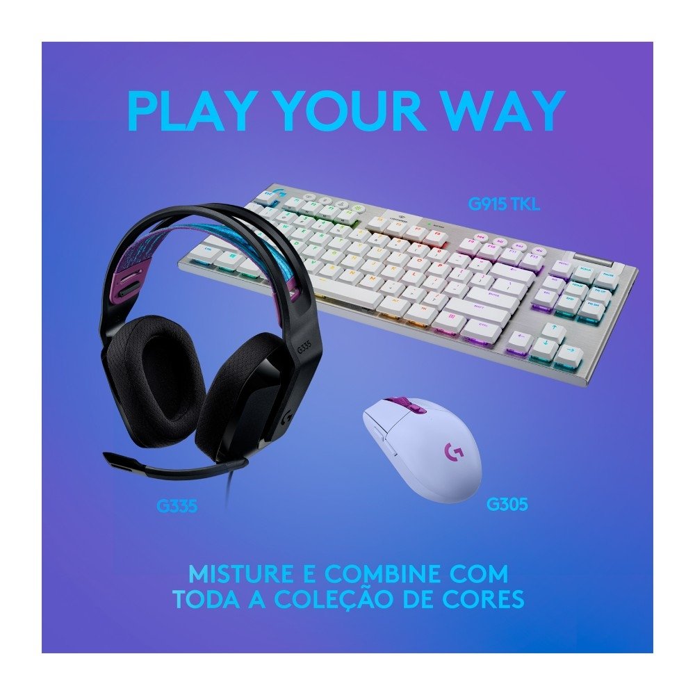 Headset Gamer Logitech G335 Preto | KaBuM!