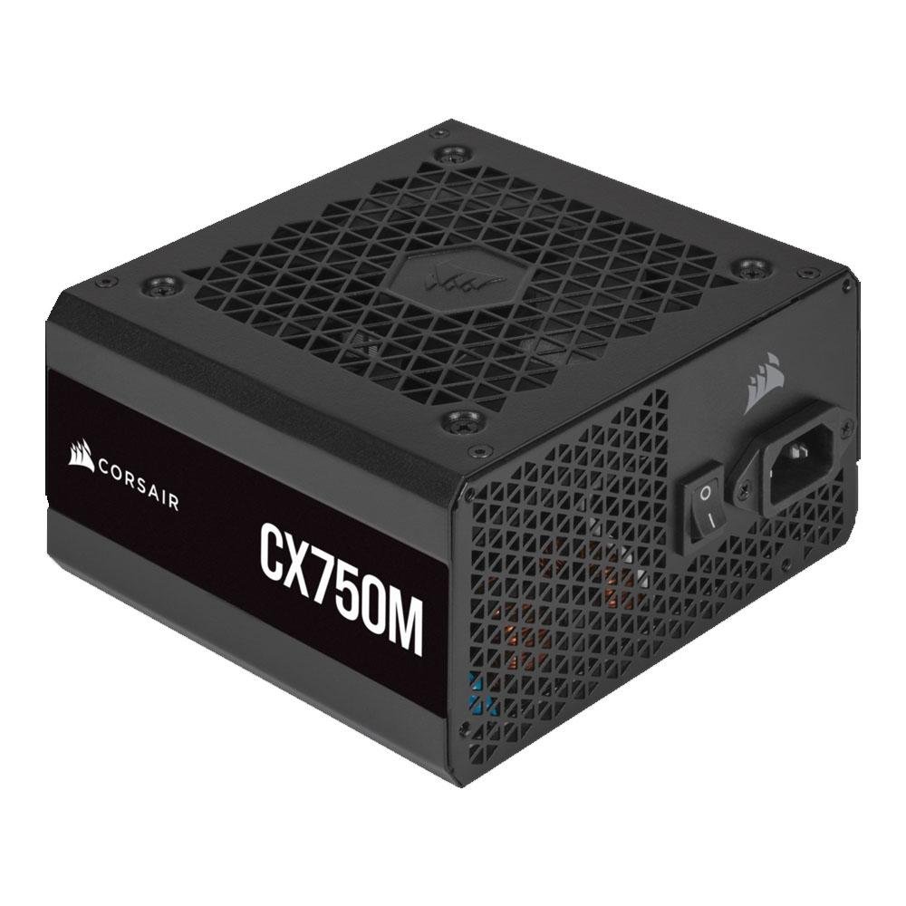 Fonte Corsair CX750M, 750W, 80 Plus Bronze, Semi Modular, PFC Ativo, Com Cabo, Preto - CP-9020222-BR Fonte Corsair CX750M, 750W, 80 Plus Bronze, Semi Modular, PFC Ativo, Com Cabo, Preto - CP-9020222-BR
