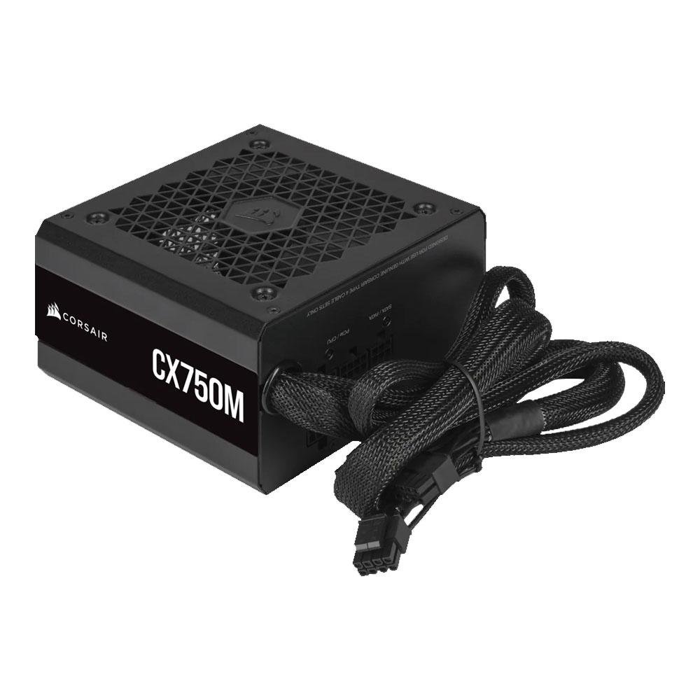 Fonte Corsair CX750M, 750W, 80 Plus Bronze, Semi Modular, PFC Ativo, Com Cabo, Preto - CP-9020222-BR Fonte Corsair CX750M, 750W, 80 Plus Bronze, Semi Modular, PFC Ativo, Com Cabo, Preto - CP-9020222-BR