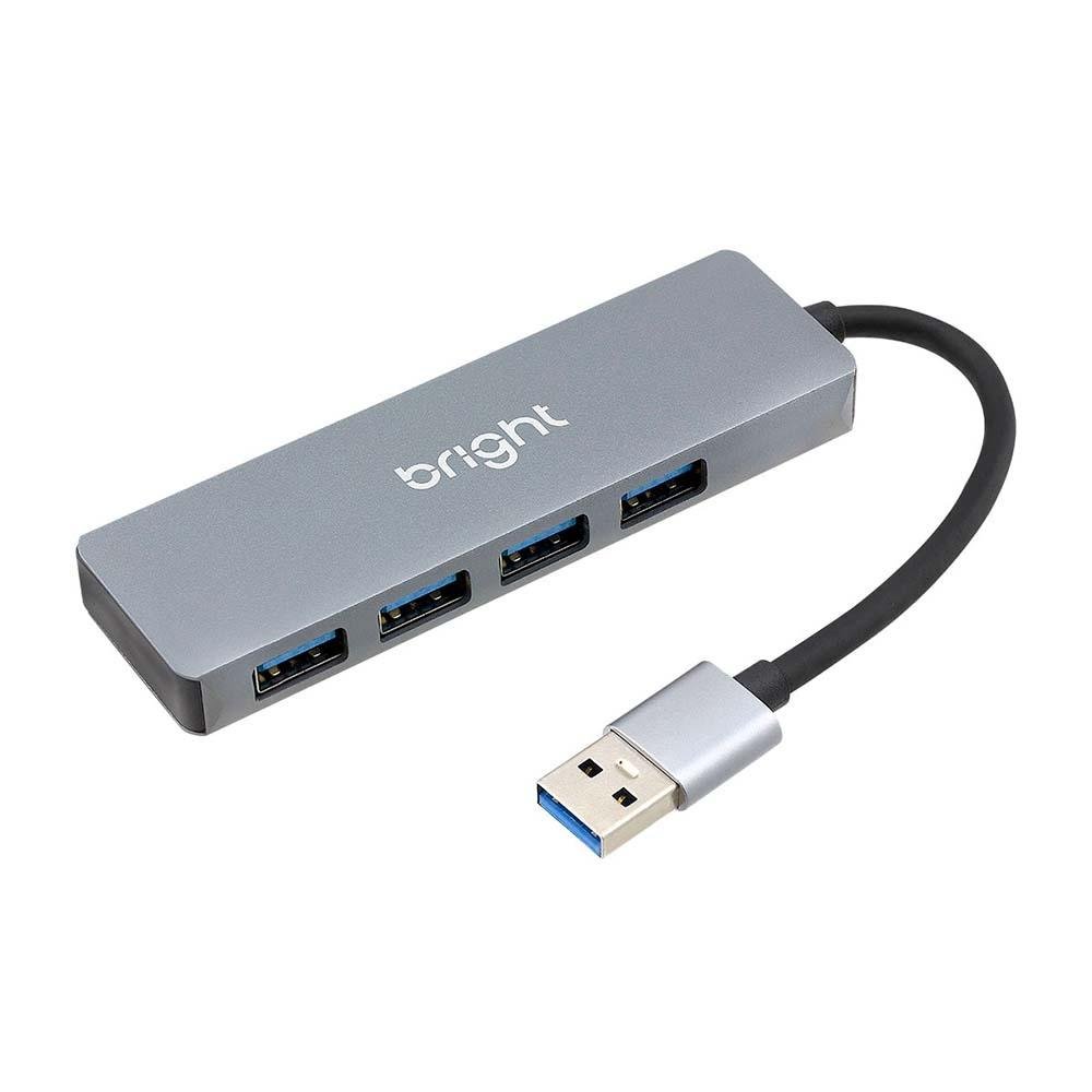 HUB USB 3.0 Bright, 4 Portas, 5Gbps, Compacto, Plug And Play - 598