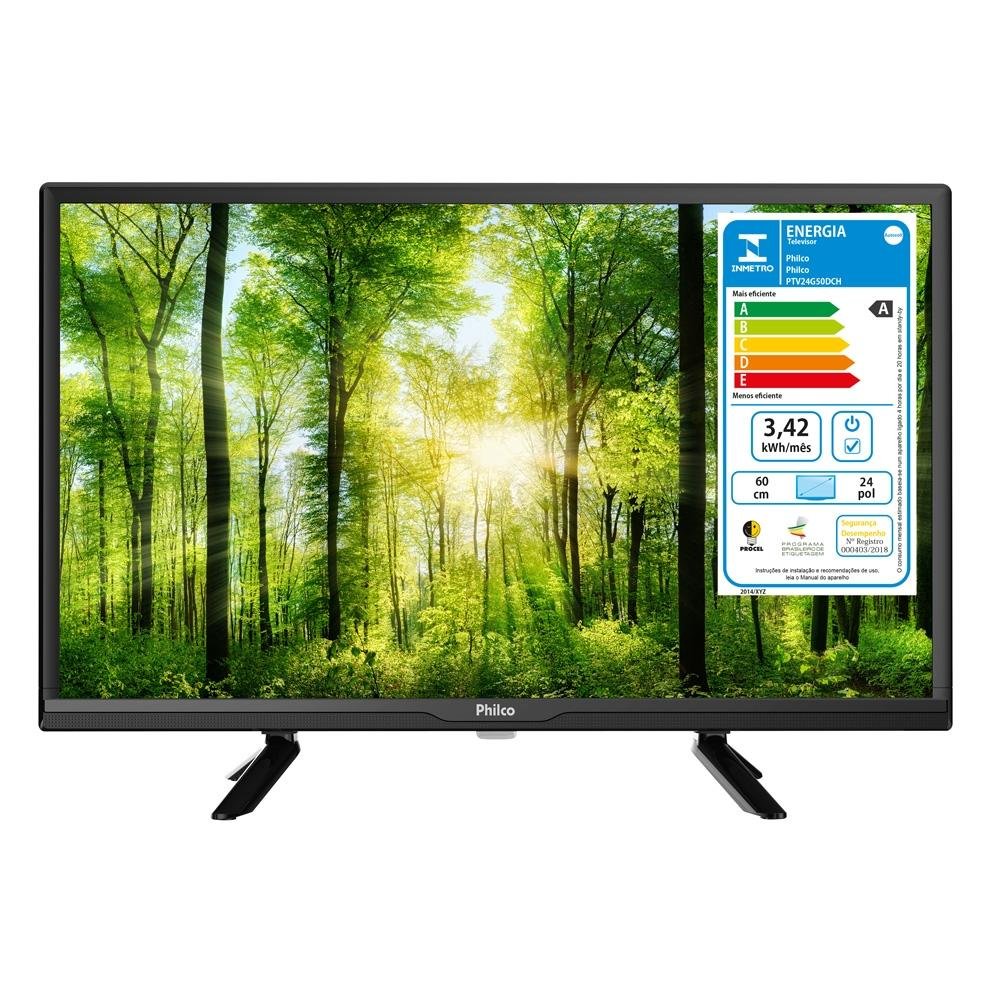 TV Philco 24 Polegadas HD, 2 HDMI, USB, LED, Conversor e Receptor Digital, Preto - PTV24G50DCH TV Philco 24 Polegadas HD, 2 HDMI, USB, LED, Conversor e Receptor Digital, Preto - PTV24G50DCH