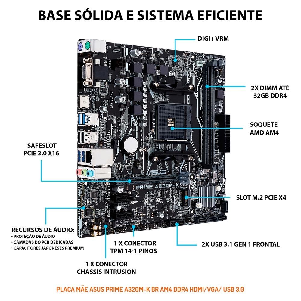 Computador OnPress Home AMD Atlhon 3000G, 8GB DDR4, SSD 240GB, Linux, Preto - ONH3000G08S24 Computador OnPress Home AMD Atlhon 3000G, 8GB DDR4, SSD 240GB, Linux, Preto - ONH3000G08S24