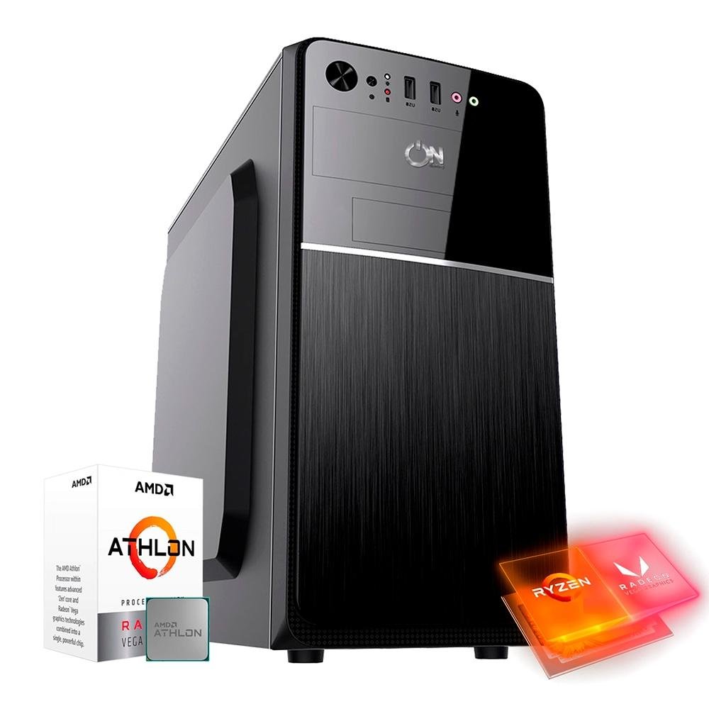 Computador OnPress Home AMD Atlhon 3000G, 8GB DDR4, SSD 240GB, Linux, Preto - ONH3000G08S24 Computador OnPress Home AMD Atlhon 3000G, 8GB DDR4, SSD 240GB, Linux, Preto - ONH3000G08S24