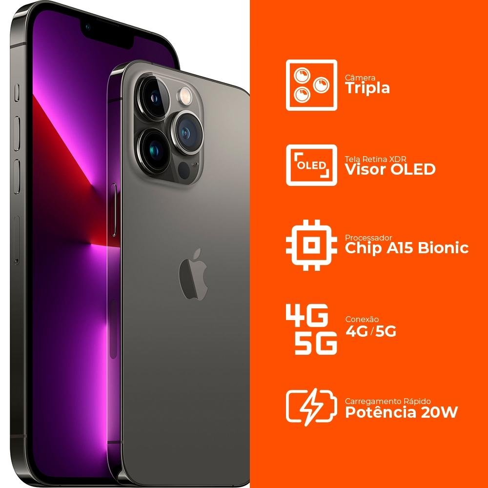 iPhone 13 Pro Max de 256GB, Grafite, 5G | KaBuM!