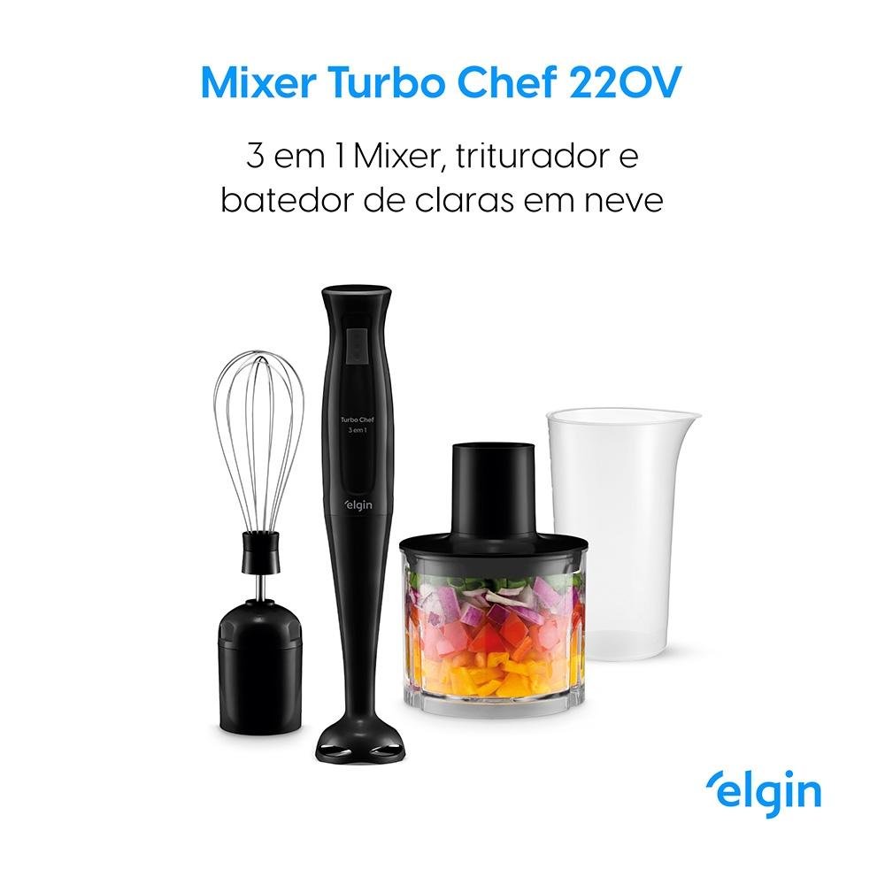 Mixer Turbo Chef Vertical Elgin, 200W, 220V, 700ml, Preto - 42MIX2002000 |  KaBuM!