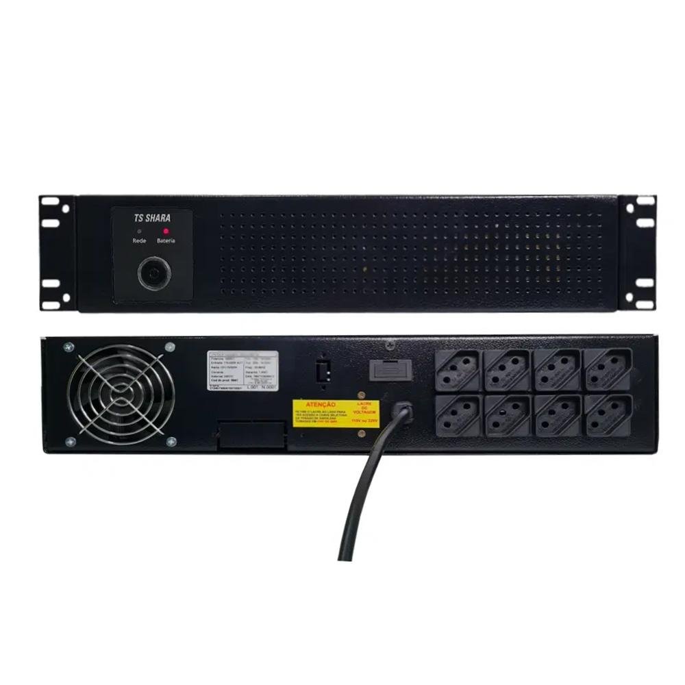 Nobreak TS Shara UPS Rack 2U 1200VA, Senoidal, 2 Baterias, 24V, 8 Tomadas, Bivolt - 6948 Nobreak TS Shara UPS Rack 2U 1200VA, Senoidal, 2 Baterias, 24V, 8 Tomadas, Bivolt - 6948