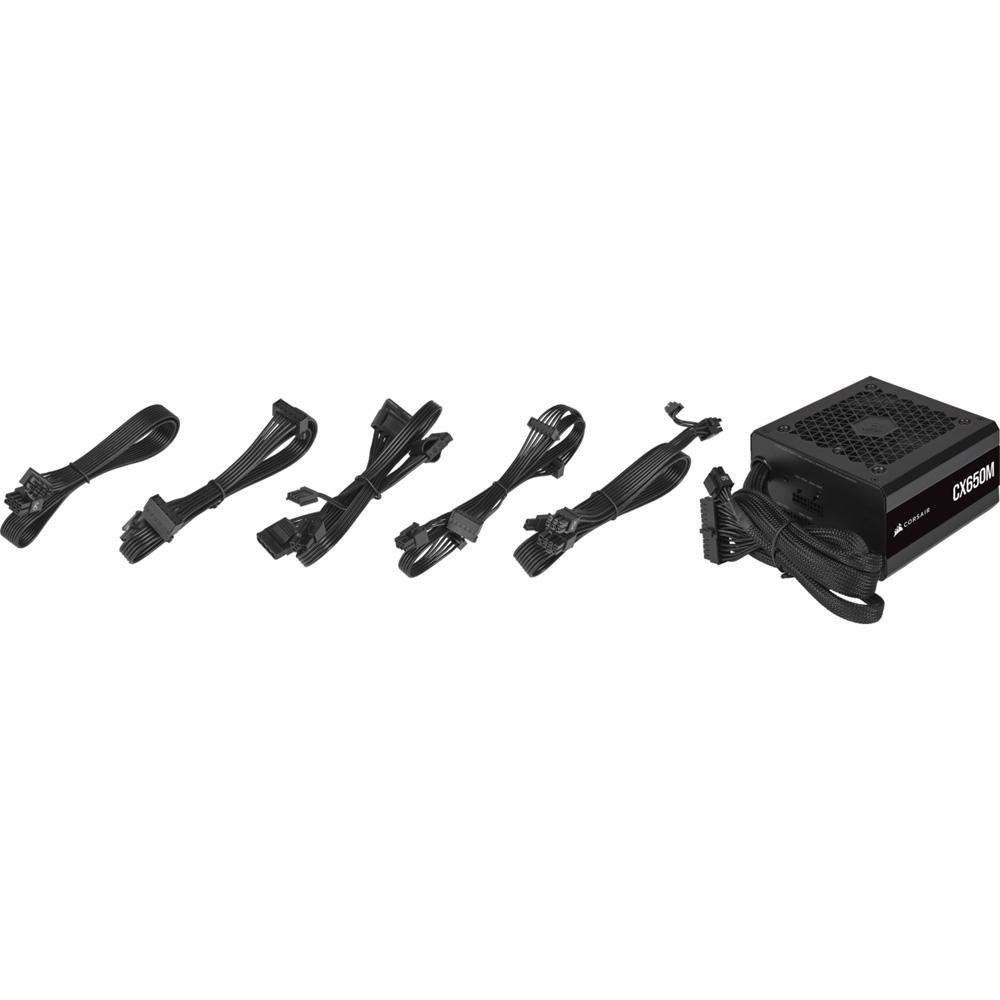 Fonte Corsair CX650M, 650W, 80 Plus Bronze, Semi Modular, Preto - CP-9020221-NA