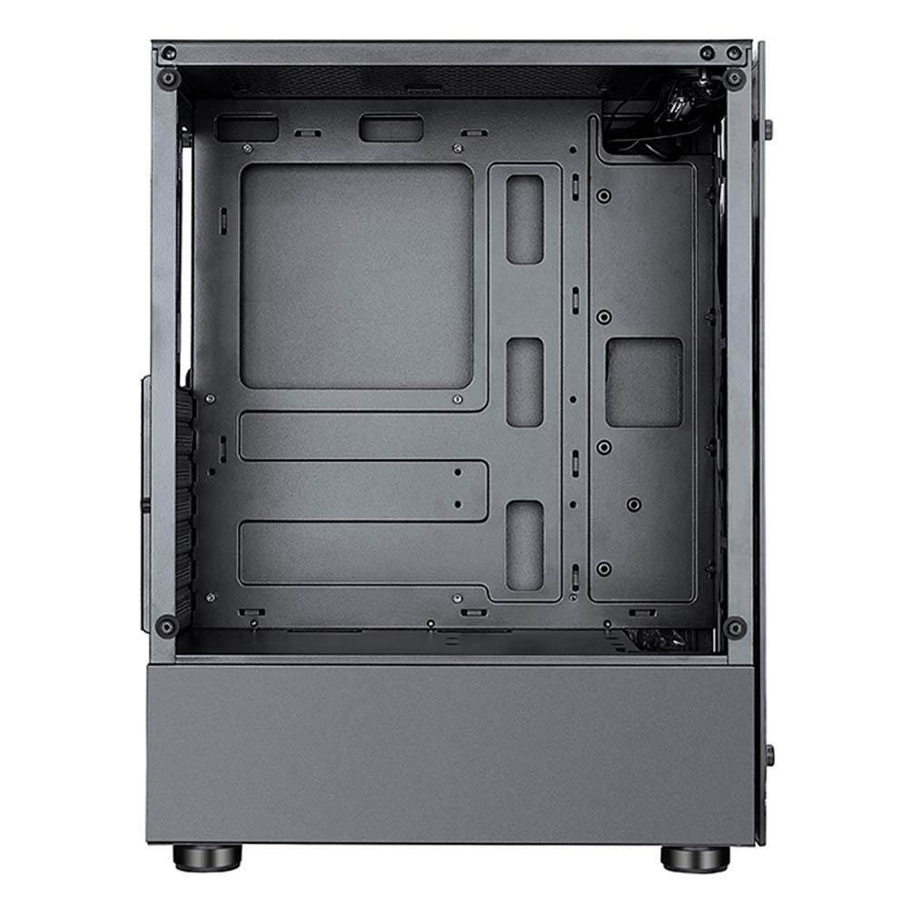 Gabinete Gamer Rise Mode Glass 06X, Mid Tower, ATX, Lateral em Vidro Fumê e Frontal em Vidro Temperado, Preto