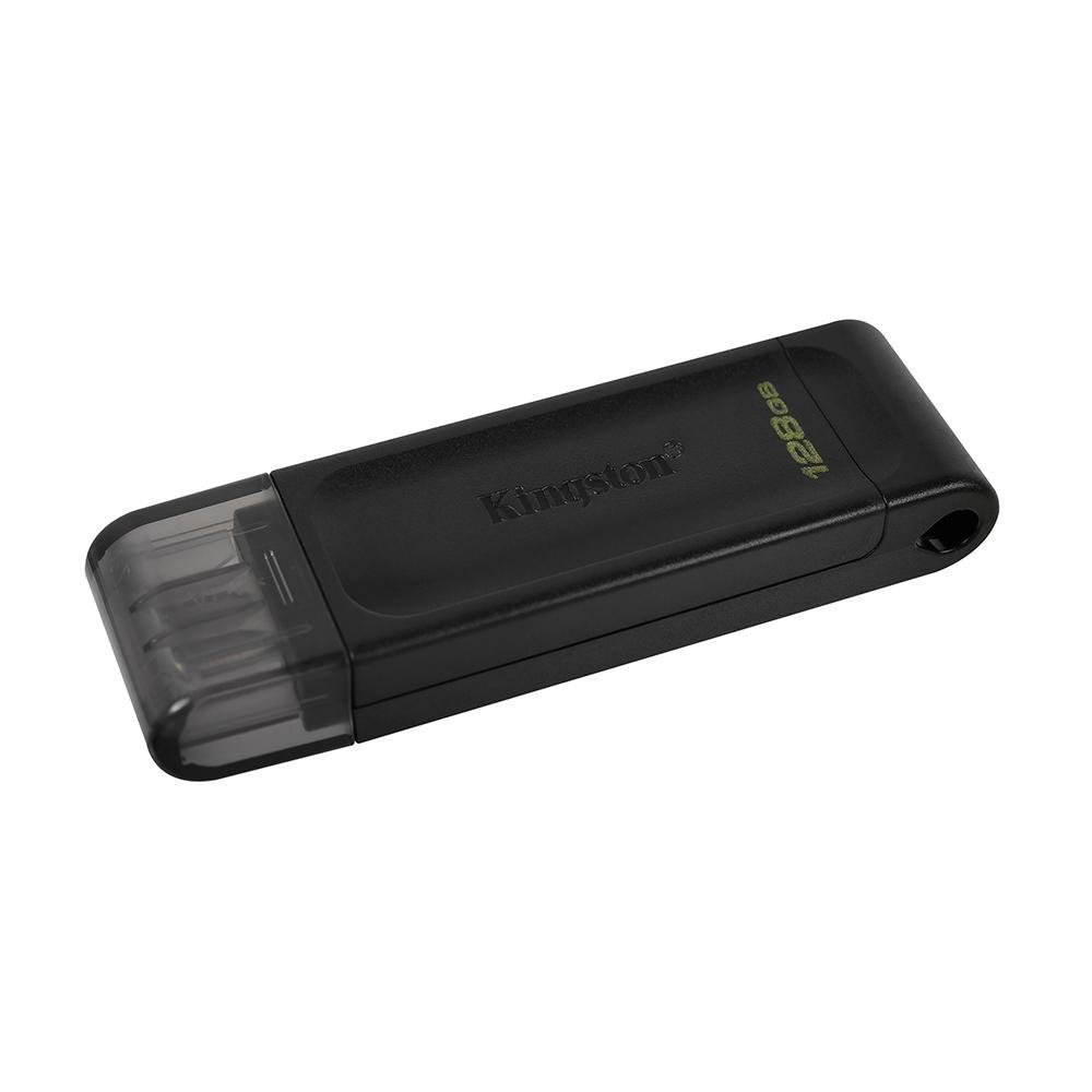 Pen Drive 128GB Kingston DataTravaler 70, USB-C 3.2, Preto - DT70/128GB
