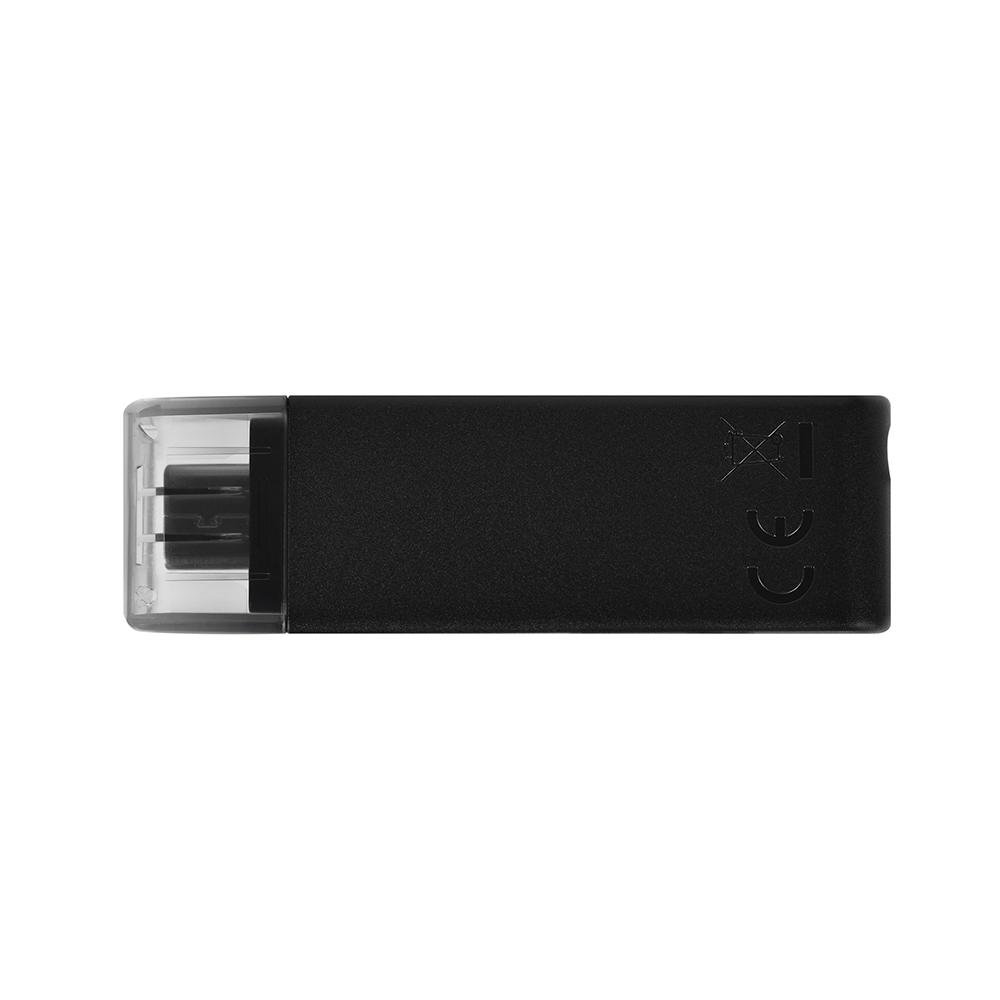 Pen Drive 128GB Kingston DataTravaler 70, USB-C 3.2, Preto - DT70/128GB