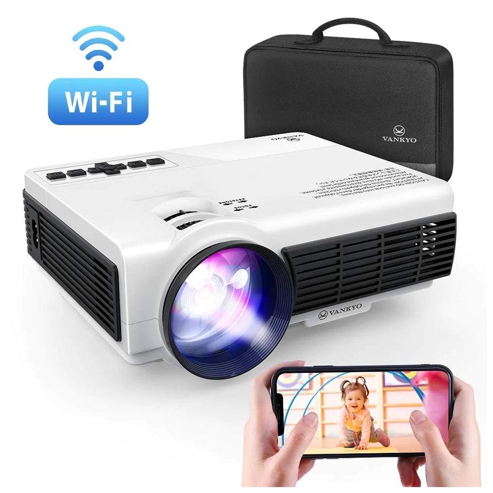 Projetor Portátil Vankyo Leisure 3W Pro LED, 60 ANSI Lumens, 1080p, Case, Wifi, Branco e Preto - Leisure3W Pro