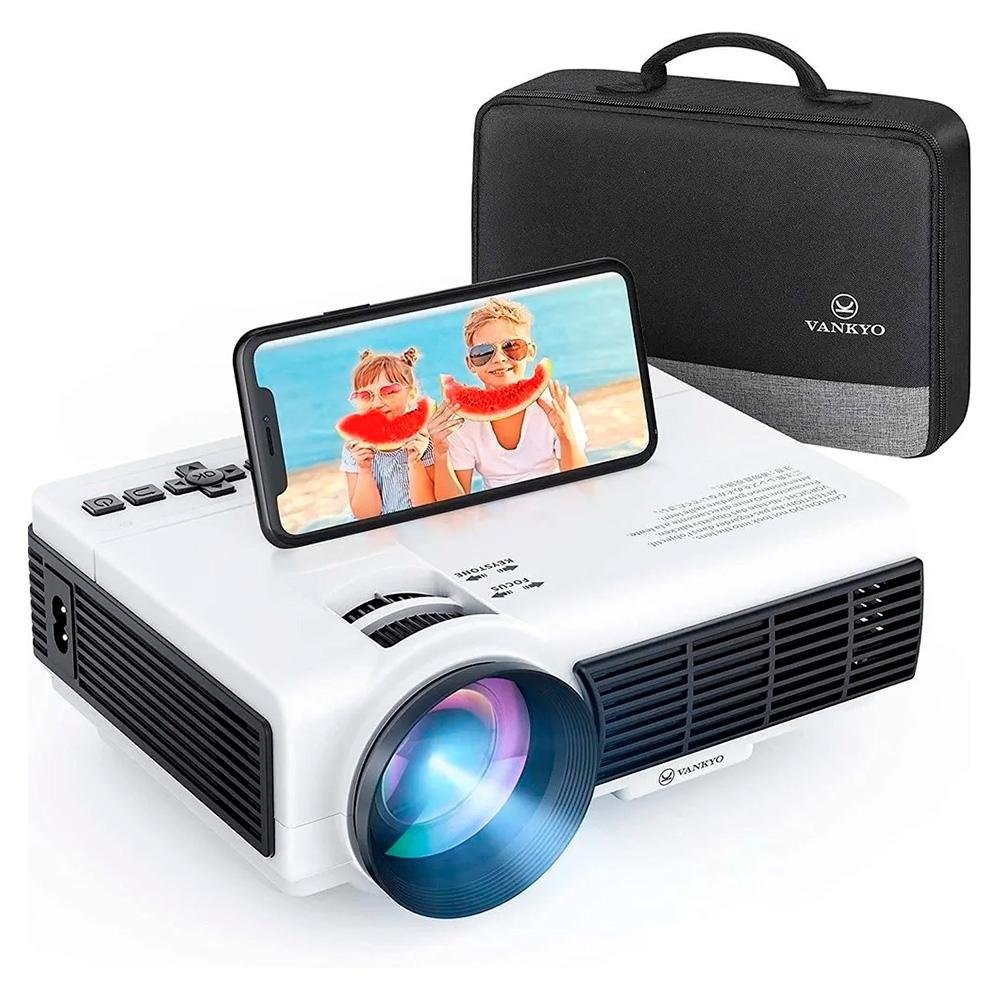 Projetor Portátil Vankyo Leisure 3W Pro LED, 60 ANSI Lumens, 1080p, Case, Wifi, Branco e Preto - Leisure3W Pro