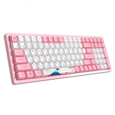 Teclado Mecânico Gamer Akko World Tour Tokyo R2 3096, Switch Gateron Pink, Rosa e Branco - 6925758607629