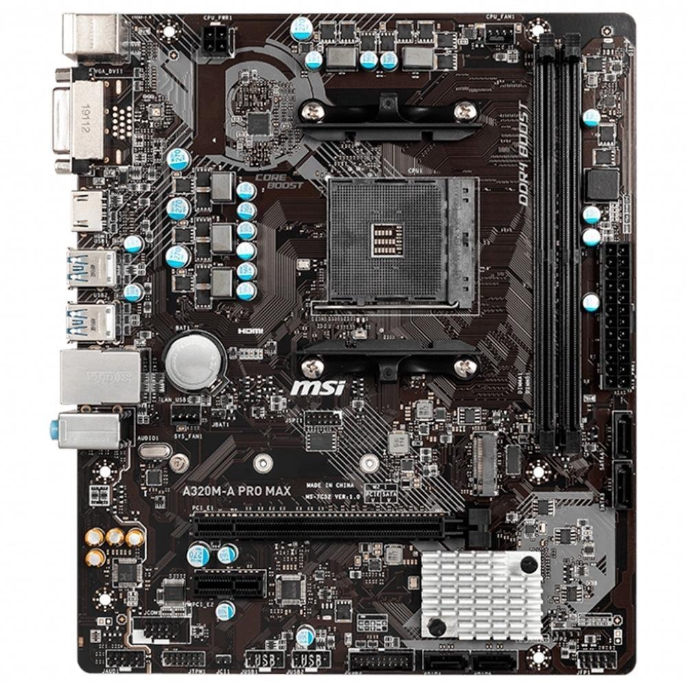 Kit Processador AMD Ryzen 3 4100, 3.8GHz, 4 Núcleos + Placa-Mãe MSI A320M-A Pro Max p/ AMD AM4, Preto Kit Processador AMD Ryzen 3 4100, 3.8GHz, 4 Núcleos + Placa-Mãe MSI A320M-A Pro Max p/ AMD AM4, Preto
