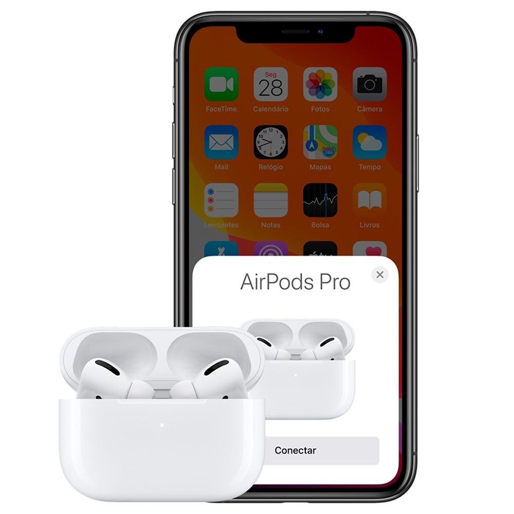 Fone de Ouvido AirPods Apple Pro, Bluetooth, Cancelamento de Ruído