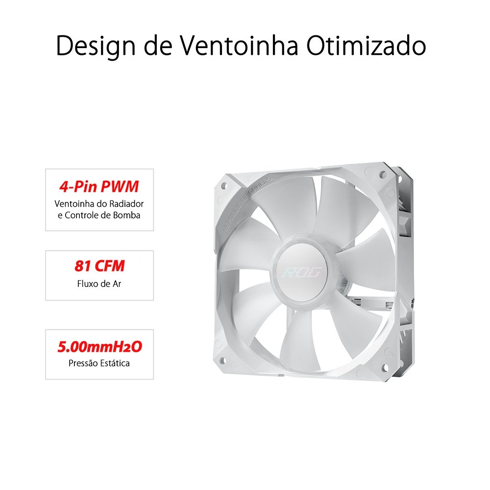 Water Cooler ASUS Rog Strix LC II 240 ARGB WE, 240mm, AMD/Intel, Branco - 90RC00E2-M0UAY2 Water Cooler ASUS Rog Strix LC II 240 ARGB WE, 240mm, AMD/Intel, Branco - 90RC00E2-M0UAY2