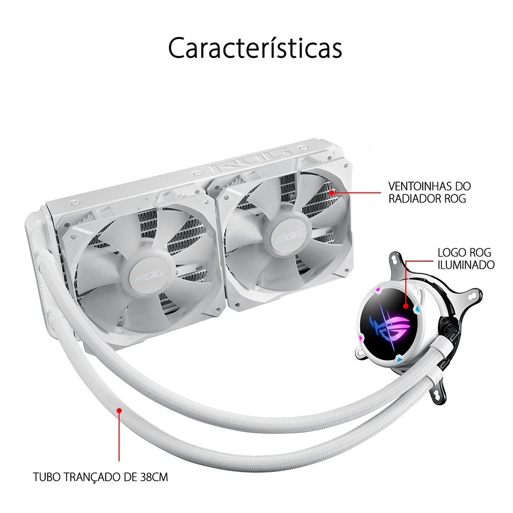 Water Cooler Asus Rog Strix LC II 240 ARGB WE, 240mm, AMD e Intel