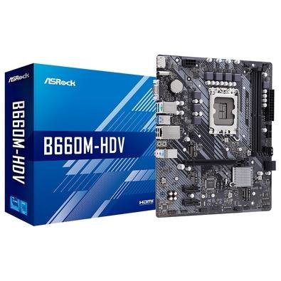 Asrock B660M-HDV【訳あり/保証あり】 Placa Mae ASRock B660M-HDV, Intel LGA 1700, ATX, DDR4, M.2 NVMe