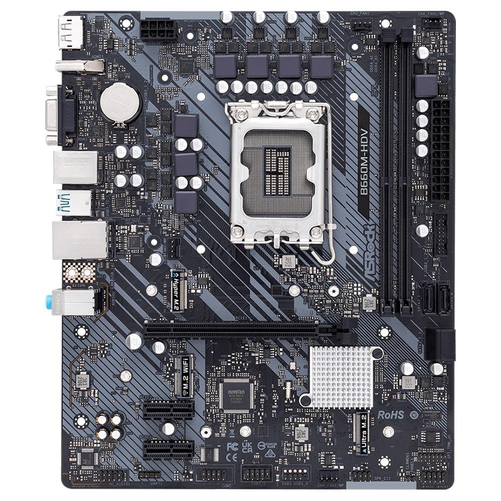 Placa Mae ASRock B660M-HDV, Intel LGA 1700, ATX, DDR4, M.2 NVMe