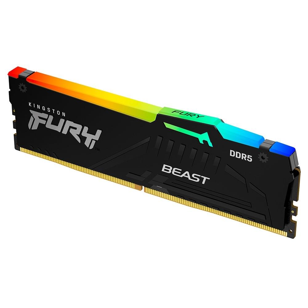 Memória RAM Kingston Fury Beast RGB, 8GB, 5600MHz, DDR5, CL40, para Intel XMP, Preto - KF556C40BBA-8 Memória RAM Kingston Fury Beast RGB, 8GB, 5600MHz, DDR5, CL40, para Intel XMP, Preto - KF556C40BBA-8