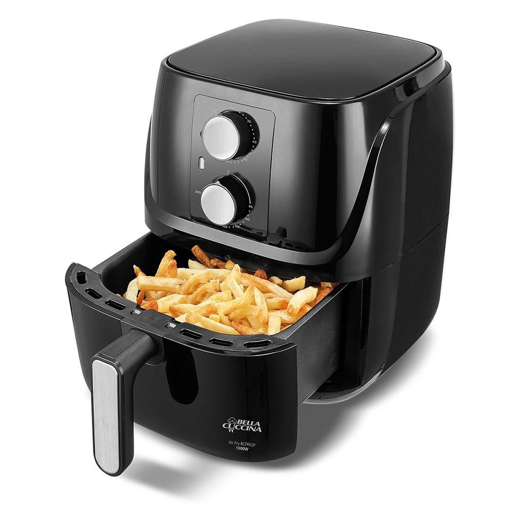 Fritadeira Air Fryer Sem Óleo Britânia Bella Cuccina BCFR02P 3L, 1300W, 220V, Antiaderente, Preto - 63802082 Fritadeira Air Fryer Sem Óleo Britânia Bella Cuccina BCFR02P 3L, 1300W, 220V, Antiaderente, Preto - 63802082
