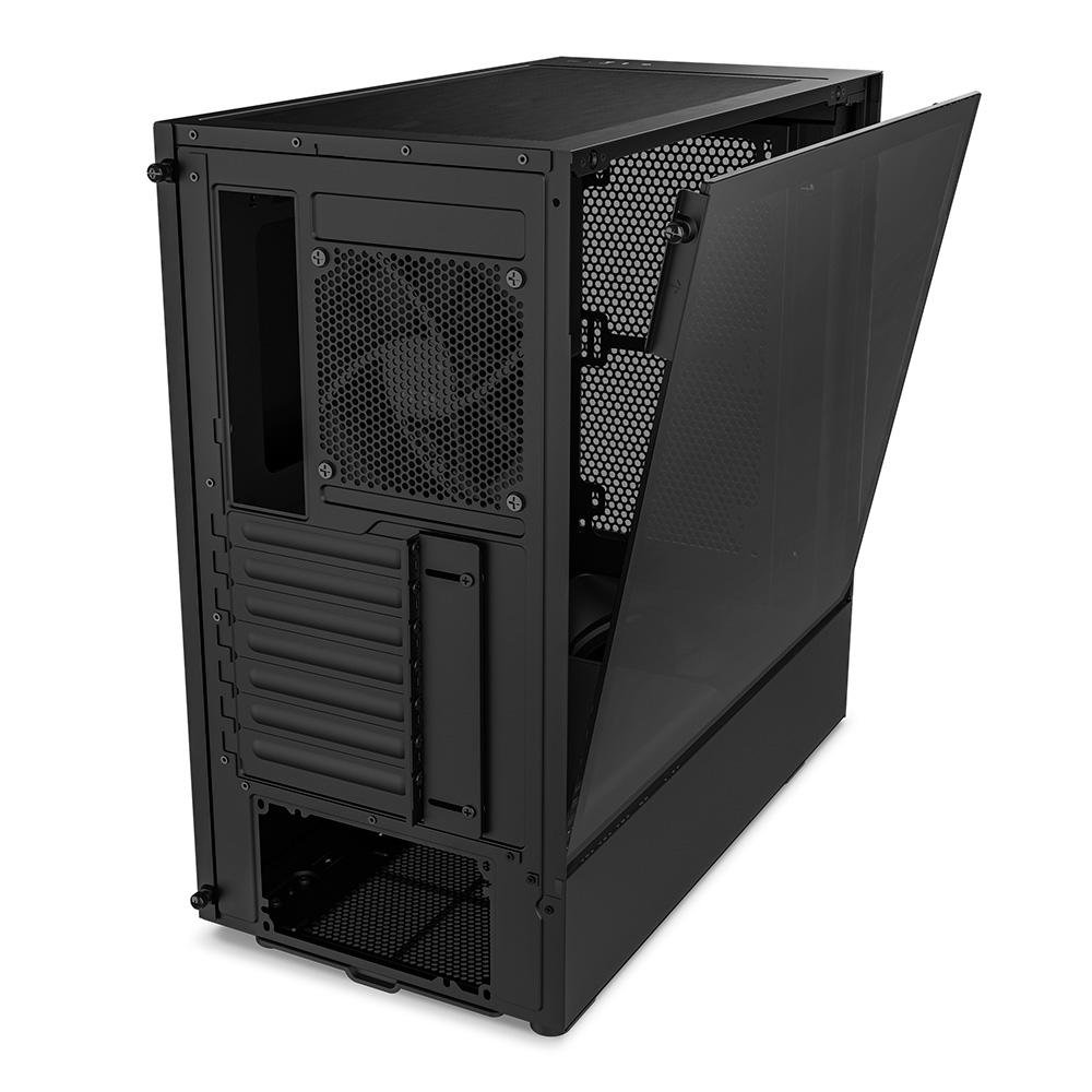 Gabinete NZXT H5 Flow Compact, Mid Tower, ATX, Lateral e Frontal em Vidro Temperado, 2x Cooler Fan, Preto - CC-H51FB-01