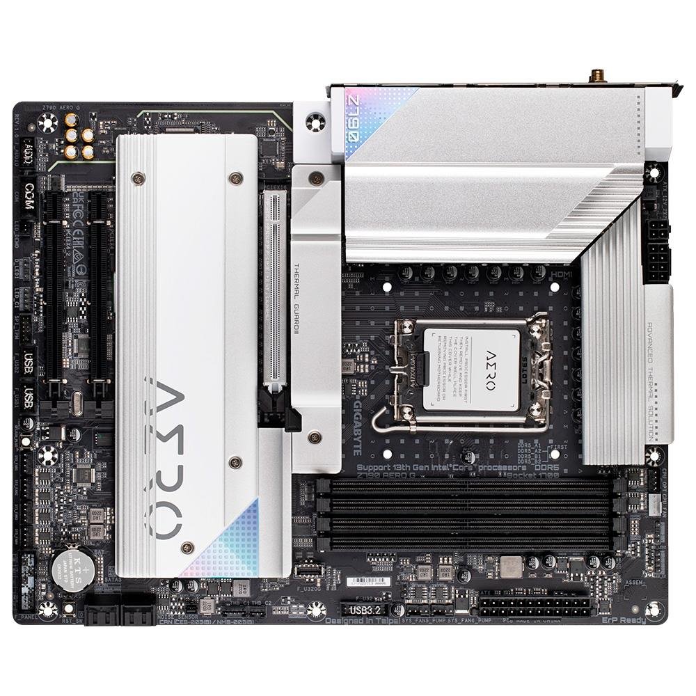 Placa-Mãe Gigabyte Z790 Aero G Rev 1.0, Intel LGA1700, ATX, DDR5, Wi-Fi, Bluetooth, Branco - Z790 AERO G