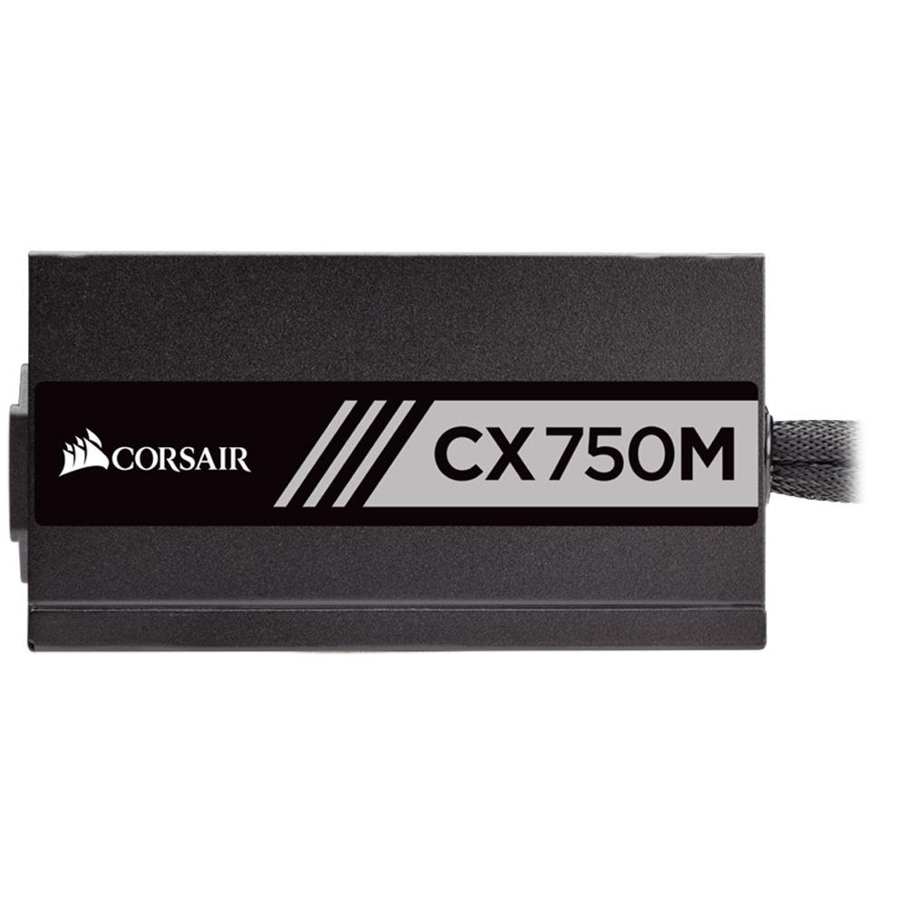 Fonte Corsair CX750M, 750W, 80 Plus Bronze, Semi Modular, PFC Ativo, Sem Cabo, Preto - CP-9020061 Fonte Corsair CX750M, 750W, 80 Plus Bronze, Semi Modular, PFC Ativo, Sem Cabo, Preto - CP-9020061